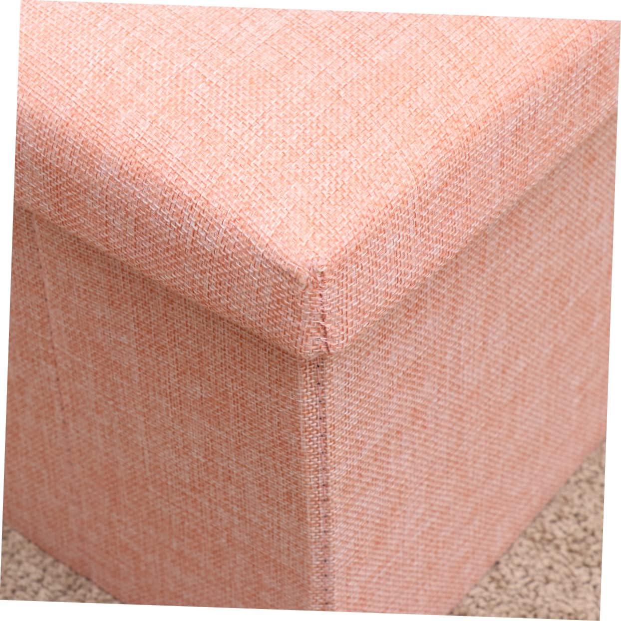 Shoe Changing Stool Storage Box Storage Dorm Pink Chest Folding Foot Footrest Room Linen Rest Bench for Living Room Seat Sitting Bedroom Foldable Soft Bed Dorm Living Pink