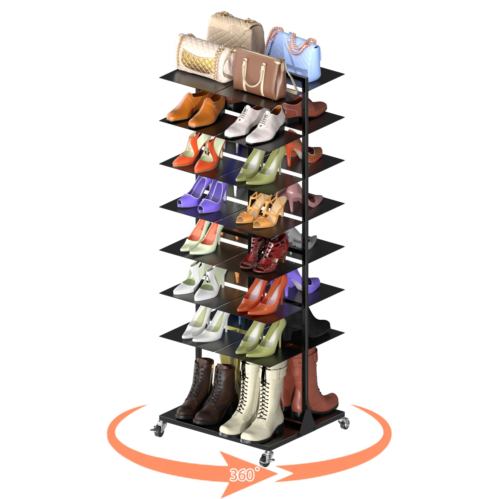 Amazon.com: Lhysn Rotating Shoe Rack - 7 Tier Adjustable Spinning Shoe ...