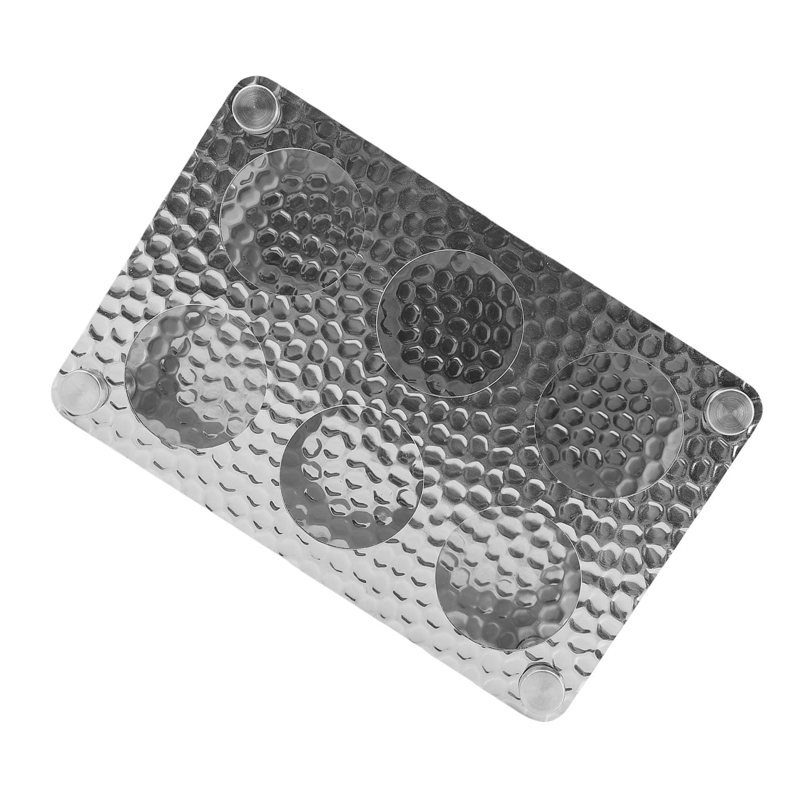 Bandeja de Soporte de Vidrio de Acero Inoxidable de 6 Orificios, Bandeja Duradera para Servir Tazas para Bar, Cocina, Fiesta y Club (Plata 2x3=6 Agujeros (Apertura de 3,8 cm/1,5)