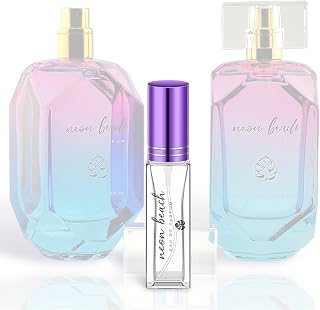 NEON BEACH Perfume Travel Spray • 10mL, .34 Fl Oz • Eau De Parfum (EDP) Fragrance for Women (Grapefruit, Fresh Floral, Fresh Berries)