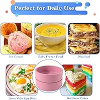 Vista 6 de 3 piezas ZHYEEDAA molde de huevo para freidora de aire, moldes de huevo de silicona, molde individual reutilizable para mordeduras de huevo, molde