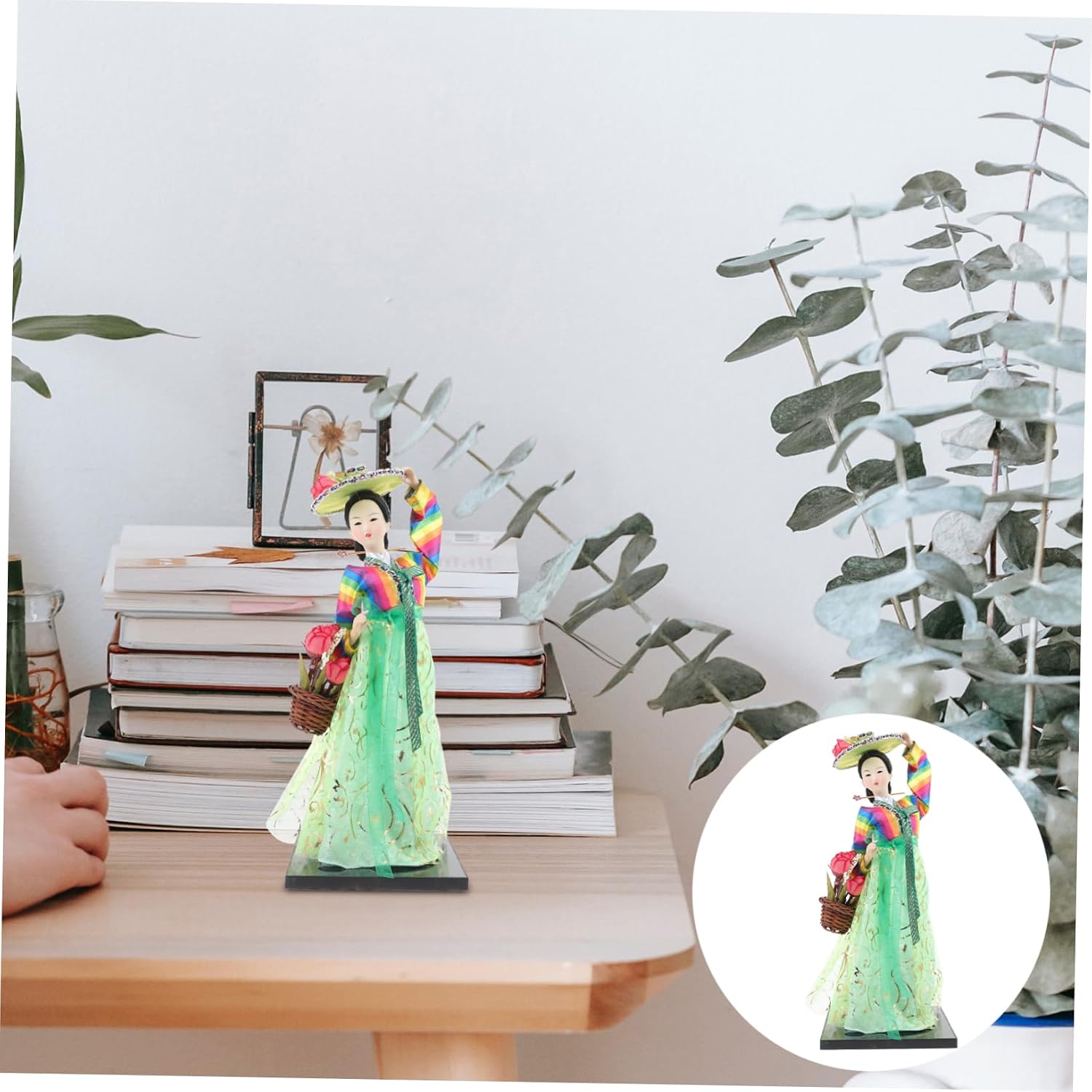LIFKOME Silk and Korean Hanbok Doll Collectible Decorative Doll for Bedroom Office