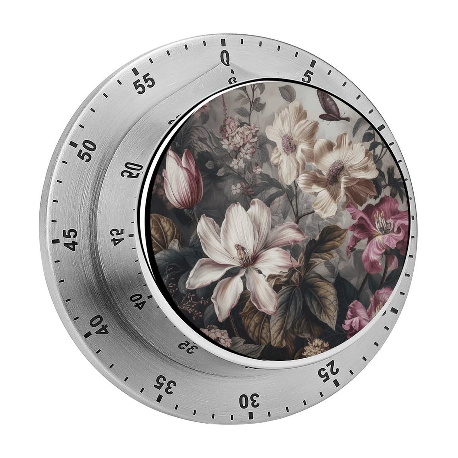 Temporizador de cocina sin pilas magnético con alarma fuerte floral