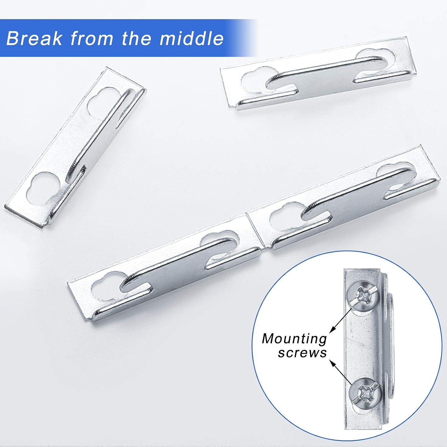 Funrous Curtain Rod Brackets & Hooks Accessories - Adjustable Sets with Screws & Support Hangers for Home & Kitchen (10 Sets)