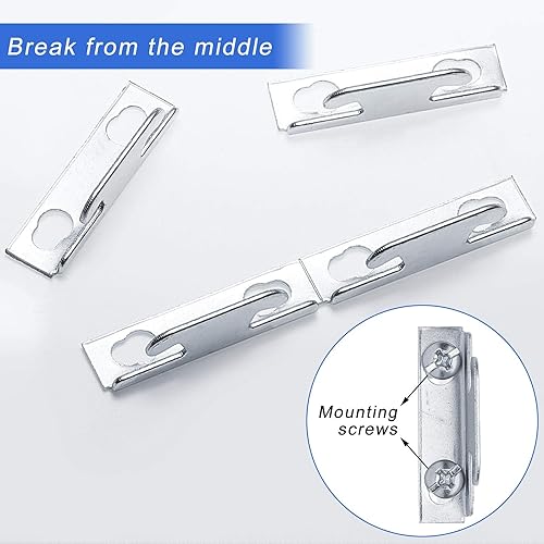 Miniatura 3 de Funrous Soporte para barra de cortina, ganchos de cortina, accesorios de soporte de pared, ganchos ajustables para barra de cortina con tornillos,