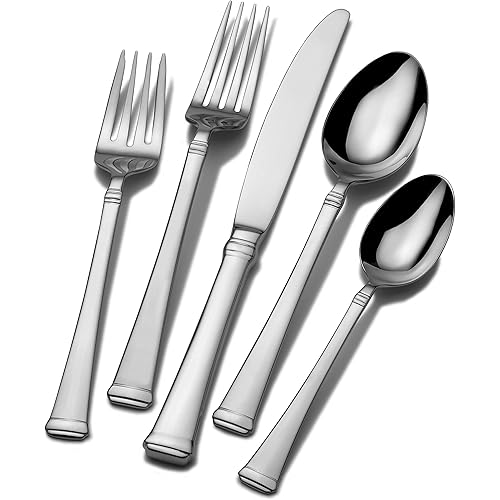 Mikasa, Harmony Flatware Service for 12, 65 Piece Set, 18/10 Stainless Steel, Silverware Set with Serving Utensils