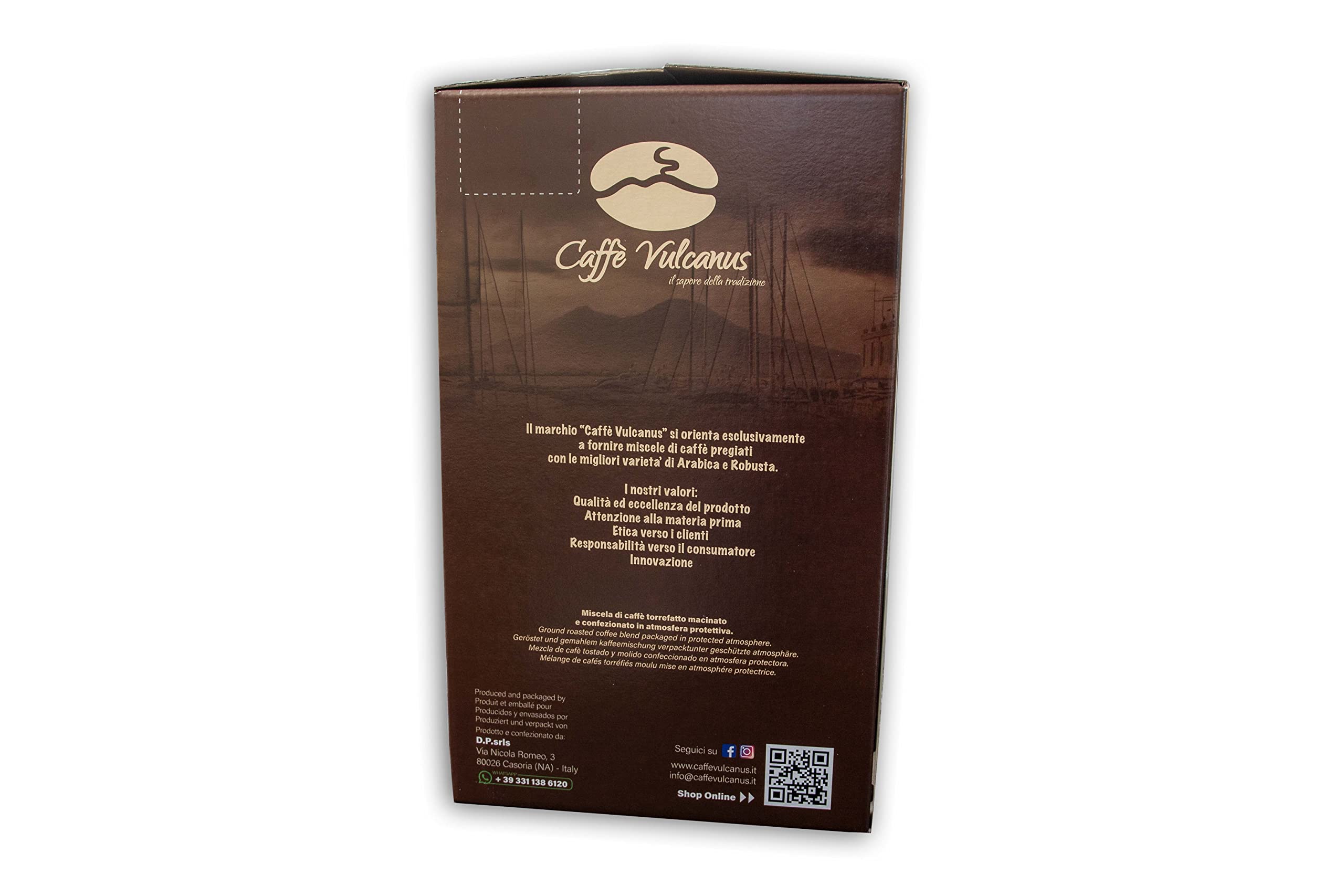 Caffè Vulcanus - 150 cápsulas de papel compostables ESE44 - Mezcla descafeinada