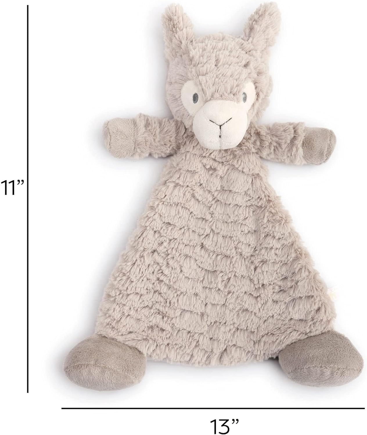 DEMDACO Luna The Llama Soft Brown 13 x 10 Polyester Fabric Plush Baby Rattle Blankie