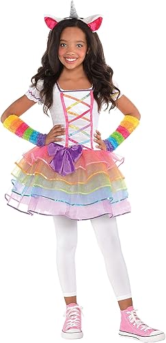 amscan Rainbow Unicorn Costume -Small 4 to 6-Multicolor-1 Set