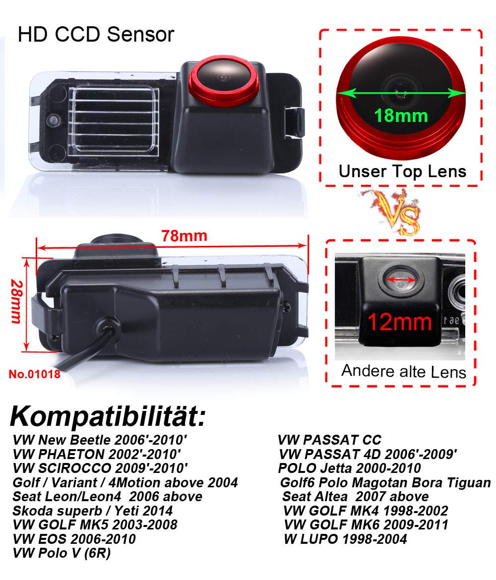 Impermeabile IP68 Retrocamera Auto HD1280*720P Visione Notturna Telecamera Posteriore per New Beetle Phaeton Scirocco Golf Variant Motion Seat Leon Skoda Superb Yeti Polo PASSAT CC