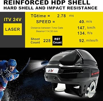 GY Hockey Helmet Player with 3D-Printed Inner Lining for Shock Absorption & Impact Protection, Low-Temperature Resistant PC Shell | Adjustable Snap Buckle | TPU Ear Protection
