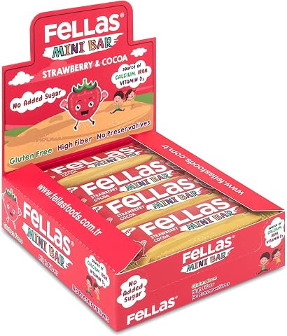 Fellas Kids Meyve Bar, Çilekli ve Kakaolu, 28gr x 12 Adet
