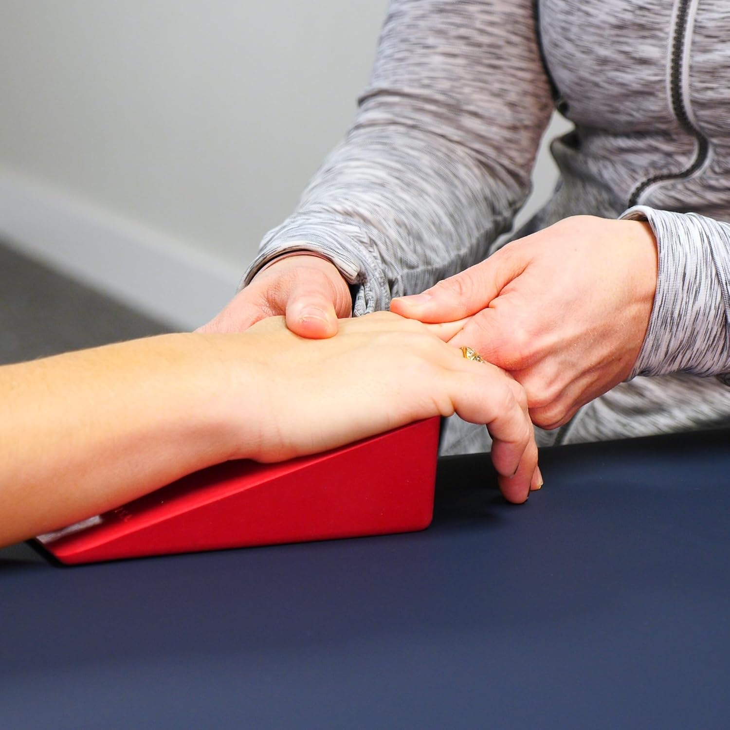 OPTP Mobilization Wedge – Compact and Comfortable Wedge for Spine and Extremity Mobilizations – 1” Molded Groove and Non-Slip Rubber Design