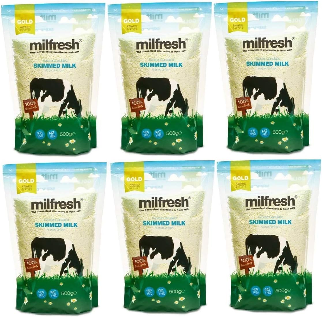 Milfresh Gold Granulated Skimmed Milk Powder - 500g Pack of 6