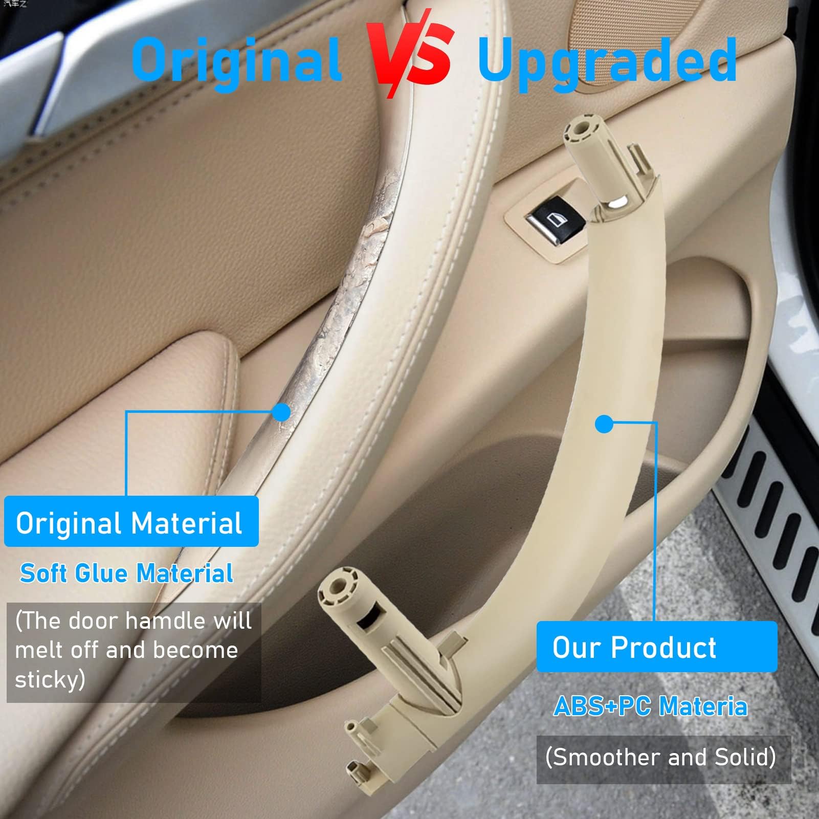 3 PCS kompatibel mit bmw X5 F15 F85 Türgriff Innen(2014-2018) Türgriff Links + Rechts für X6 F16 F86 (2015-2018) Innengriffe -Beige