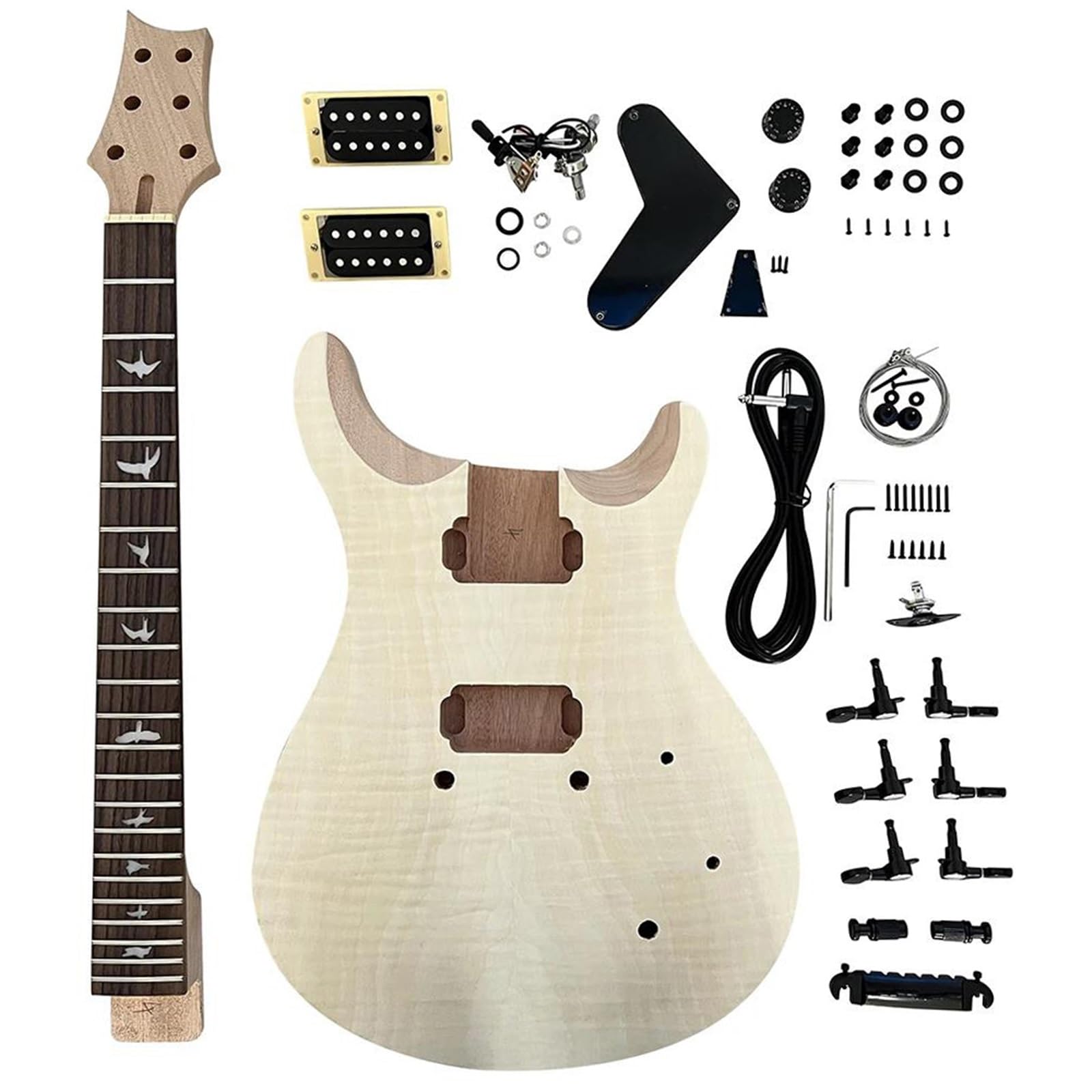 Unfinished Guitar Body Electric Guitar Kit Unfinished Mahogany Body Neck Maple Fretboard