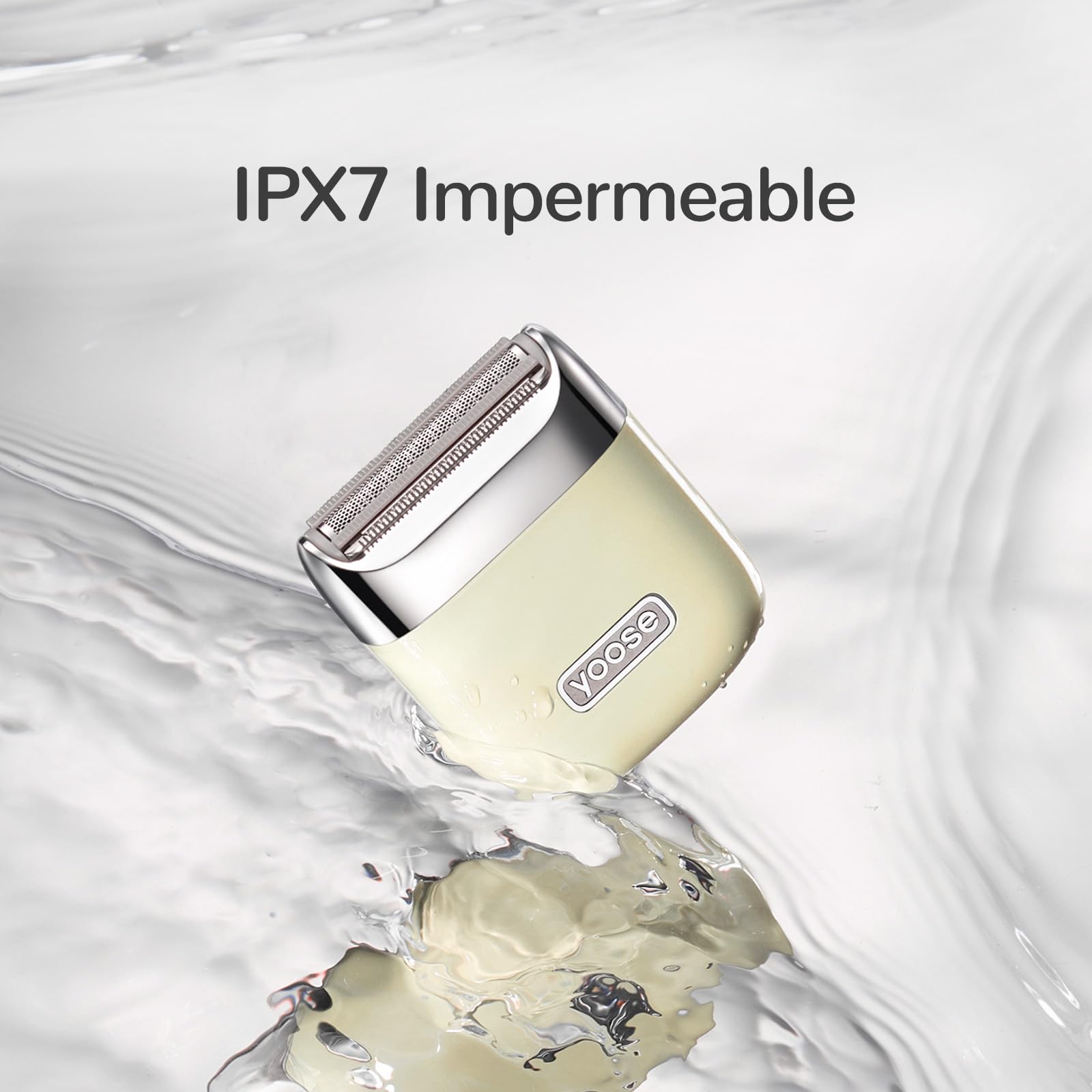 Yoose Mini Afeitadoras Eléctricas para Mujer, Depiladora Electrica Femenina Maquina Depilar Zona íntima para Bikini Cuerpo Axilas Brazos Piernas, IPX7 a Prueba de Agua Recargable e Inalámbrica, Crema