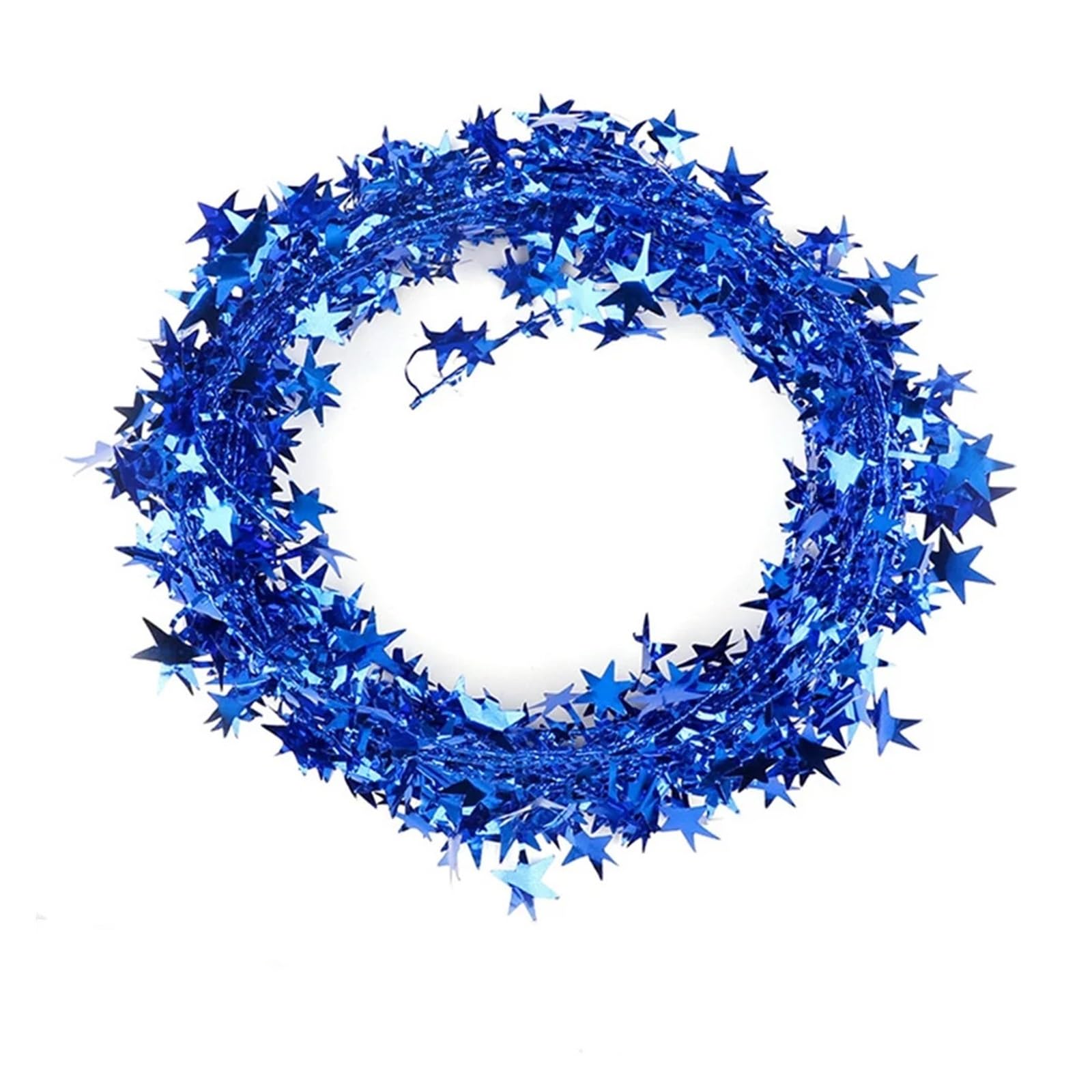 Yeobezn Tinsel Stars Wire Garlands 12PCS Star Garland Tinsel Tinsel Garland Tree Decoration Silver Christmas Decoration For Holiday Xmas Tree Home(Blue)