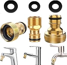 3 x Kitchen Tap Hose Adapters, 15/21 Watering Hose Connector, Water Hose Tap Adapter, Water Hose Connector, Kitchen Tap Adaptor for Garden Hose