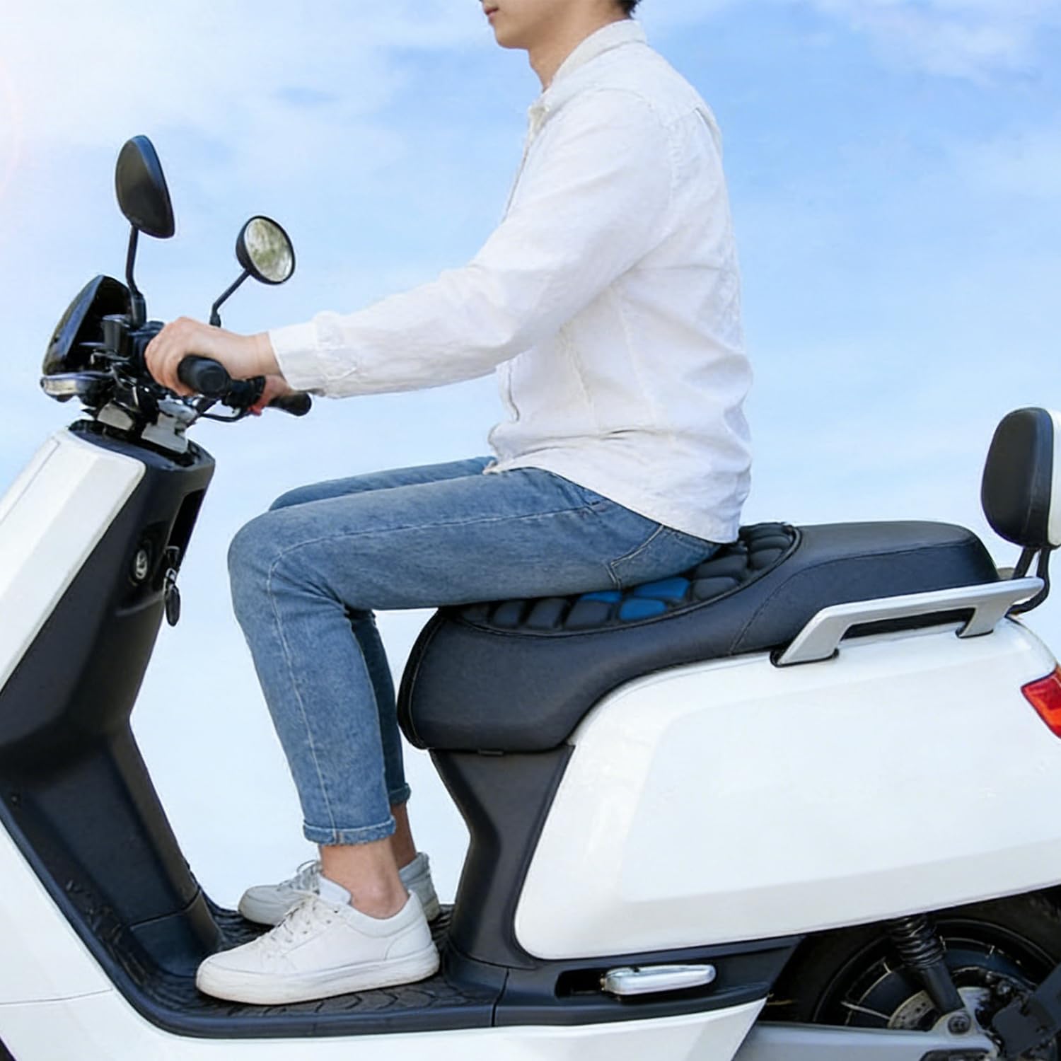 Cojín Transpirable Absorbe Impactos Motocicleta - 1 Unidad, Negro, Almohadilla Para Asiento de Motociclete, Apto Para Mayoría Motos, Resistencia los Golpes y Función Reducción de Presión