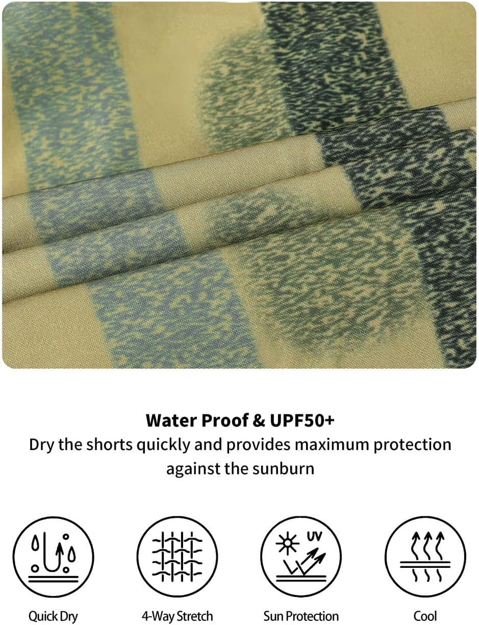 unitop Mens Swim Trunks with Compression Liner Bathing Suit 9" Surfing Summer Board Shorts with Pocket