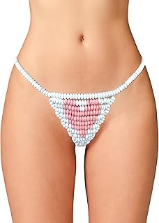 Edible Underwear Candy Flavored Panties Lingerie G string Undies Funny Thong for Women and Couples One Size Fits Most White
