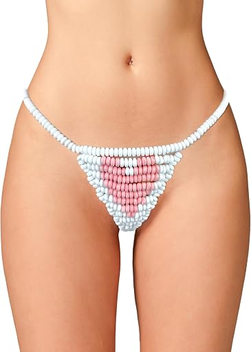 sugar tease Edible Underwear Candy Flavored Panties Lingerie G string Undies Funny Thong for Women and Couples One Size Fits Most White