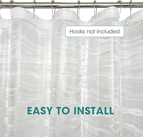 Miniatura 4 de Forro de cortina de ducha de plástico transparente, PEVA, impermeable, ligero, con diseño a rayas, tamaño estándar, 70 x 72 pulgadas, para baño