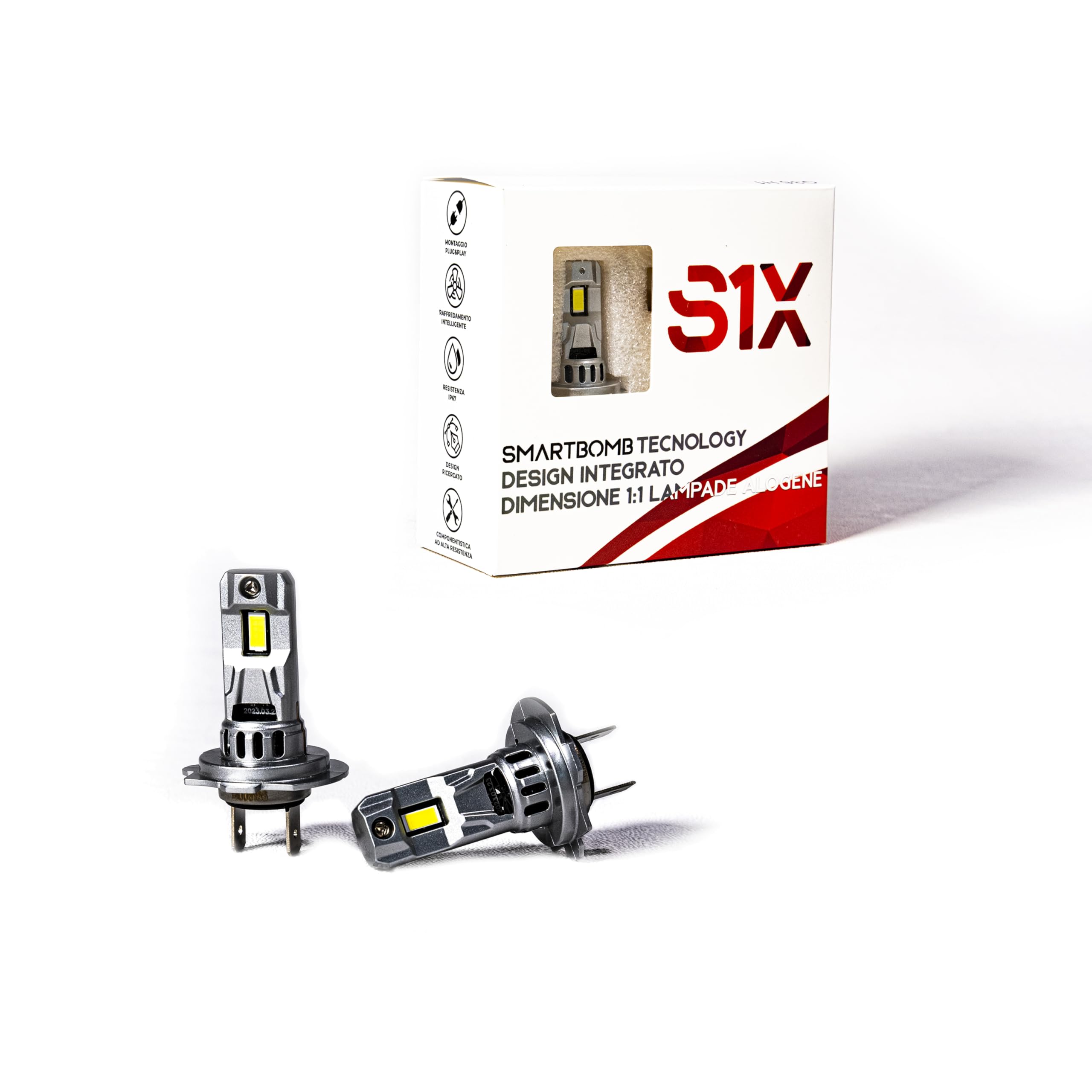 Smartbomb Lampade LED H7 Mini 8000lm 55w 6000k Canbus AUTO MOTO