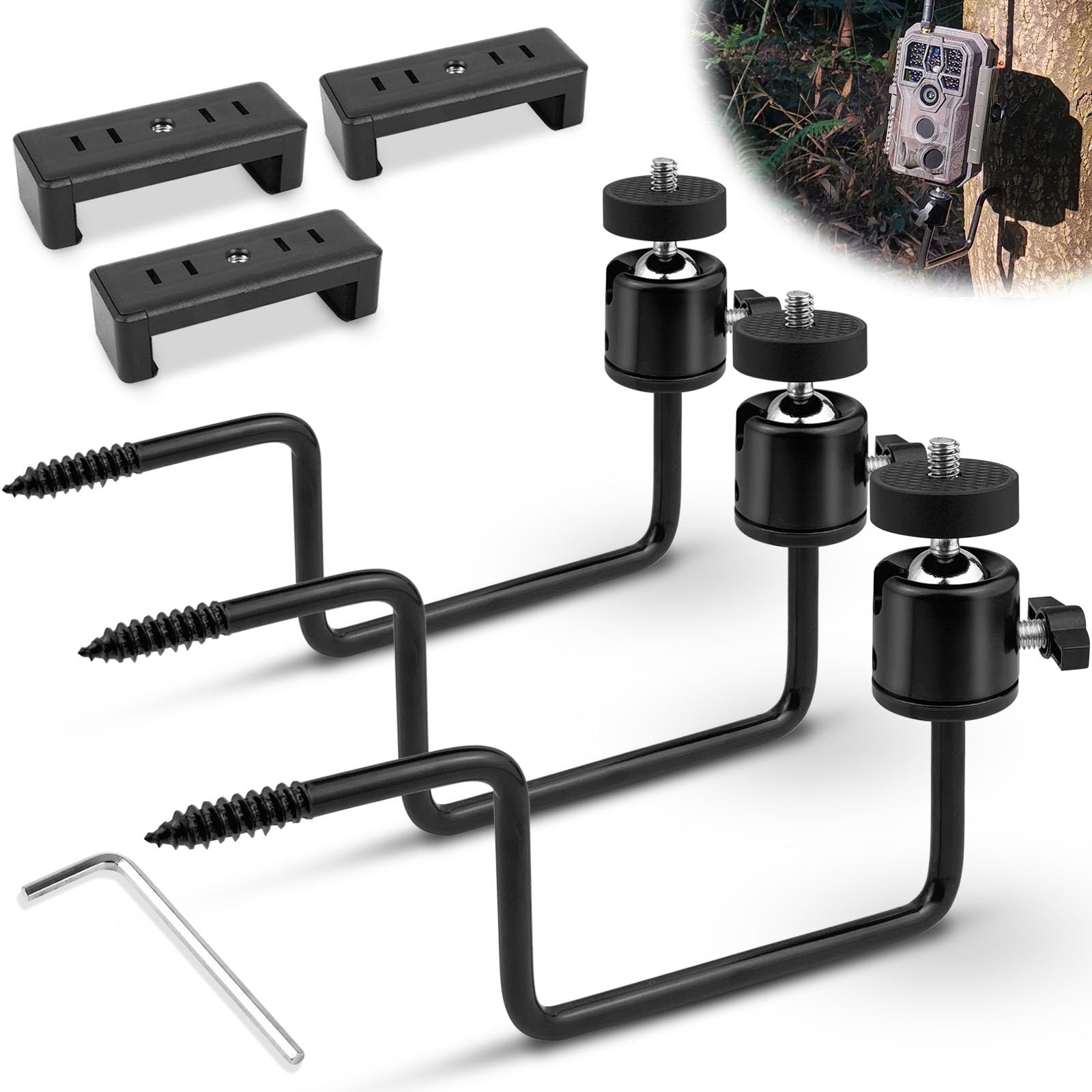 Supporto Per Fotocamera Selvaggia BlazeVideo, Regolabile 360°, Attacco Universale 1/4''-20, Per Alberi, Pannelli Solari E Monitor Esterni