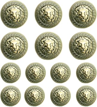 17PCS Lion Gold Metal Blazer Button Set 15MM 20MM for Blazers MBM23 | Metal Buttons for Blazers, Suits, Jackets, Sport Coats, Sewing, Uniform