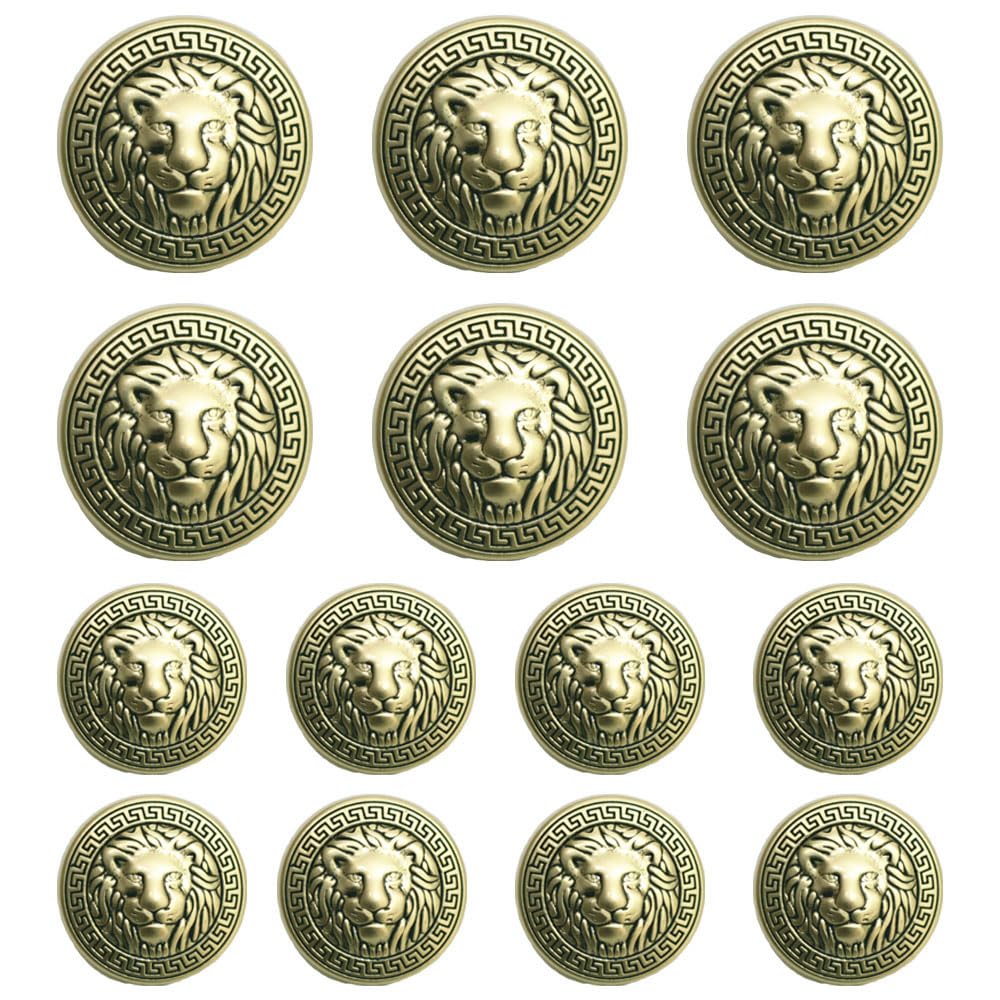 Boutons de blazer lion en métal doré 18mm 23mm, parfaits pour vestes de costume et uniformes
