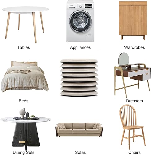 Miniatura 7 de Deslizadores de muebles, 8 piezas de 3 12 pulgadas deslizadores de muebles para suelos de madera dura, patas de silla, protectores de pisos,