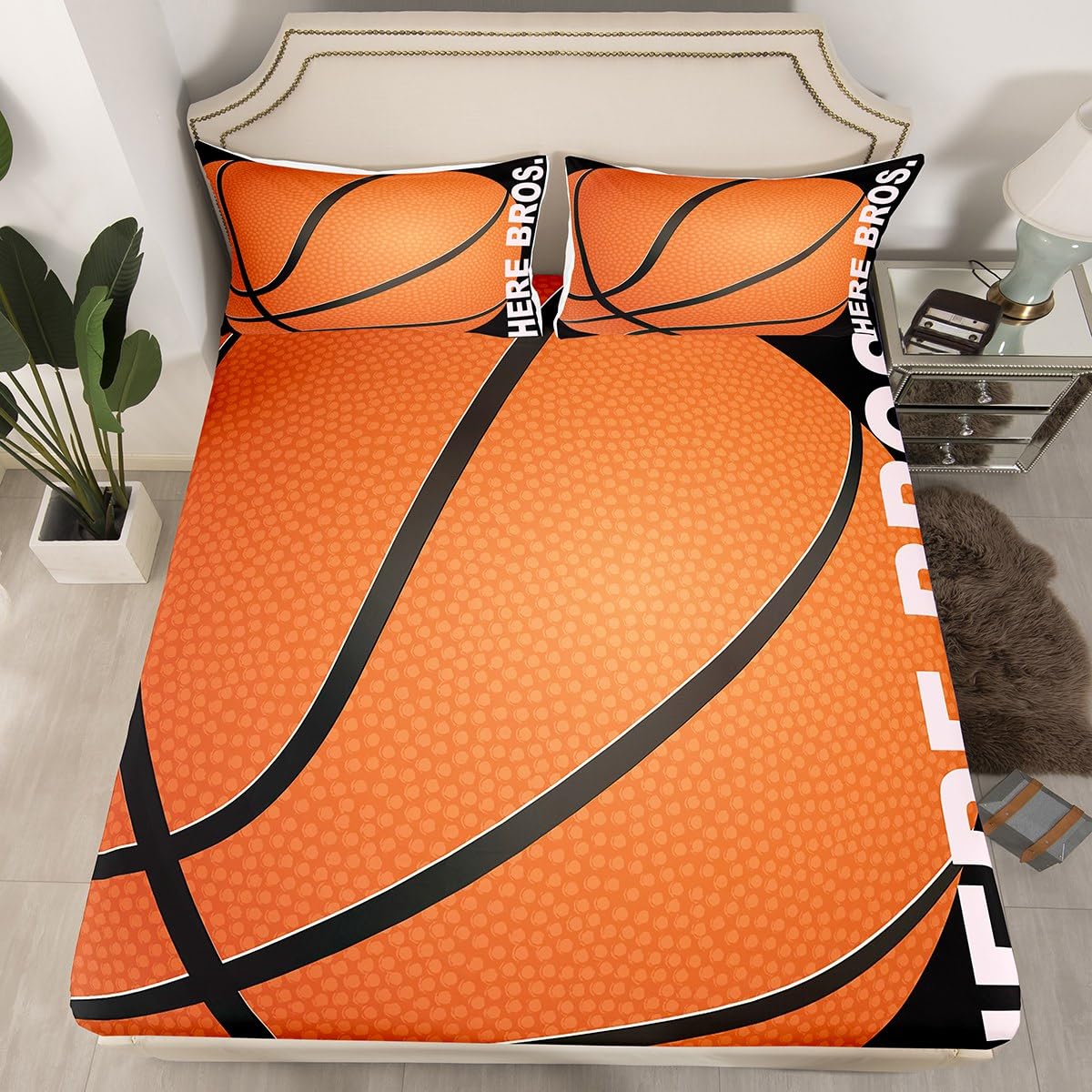 Set Di Lenzuola, Motivo Pallacanestro, Per Ragazze E Ragazzi, Con Tasca - 13