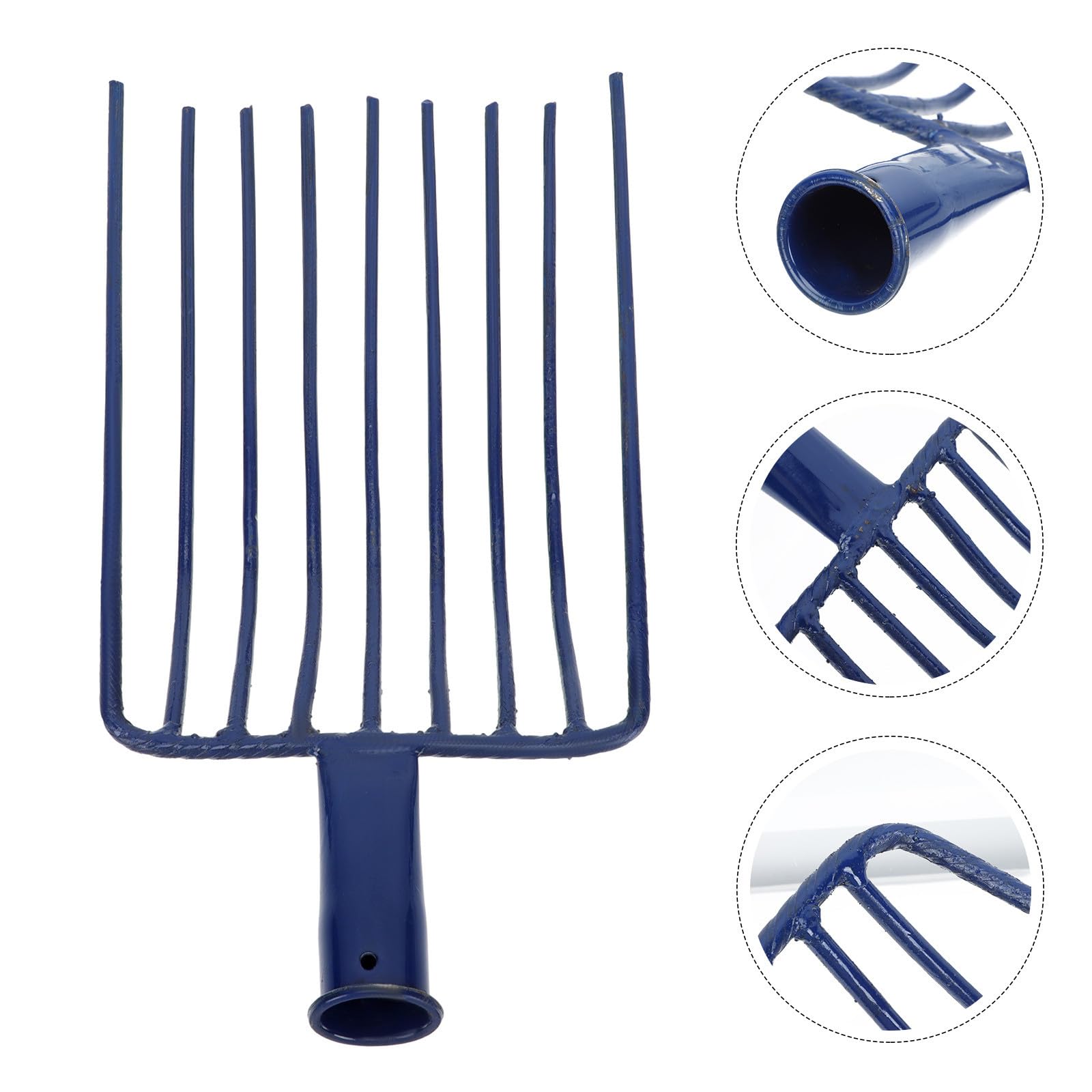 TOPBATHY Pala para Carbón de Barbacoa de Acero Nueve Dientes para Esparcir Piedras y Mejorar Eficiencia en Uso de Jardín y Cocina