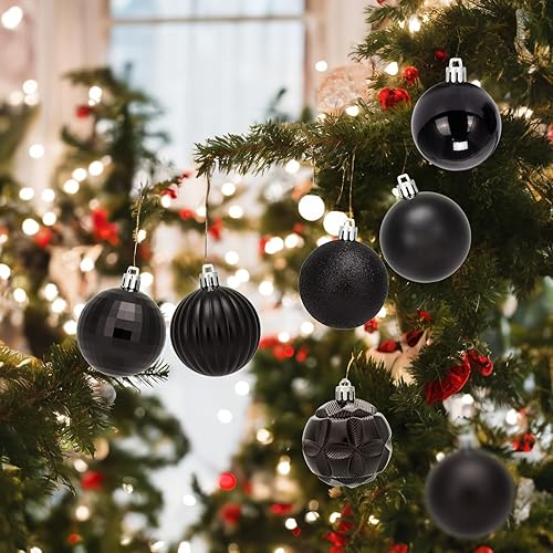 Miniatura 3 de ZHMTang - Bolas de Navidad de 41 quilates 1.57 pulgadas (40 mm, negro)
