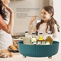 Vista 2 de Lazy Susan Turntable, Round 360 Rotating Spice Organizer Rack Multifunctional Spinning Lazy Susan Display Tray, Non Skid, for Kitchen Countertop