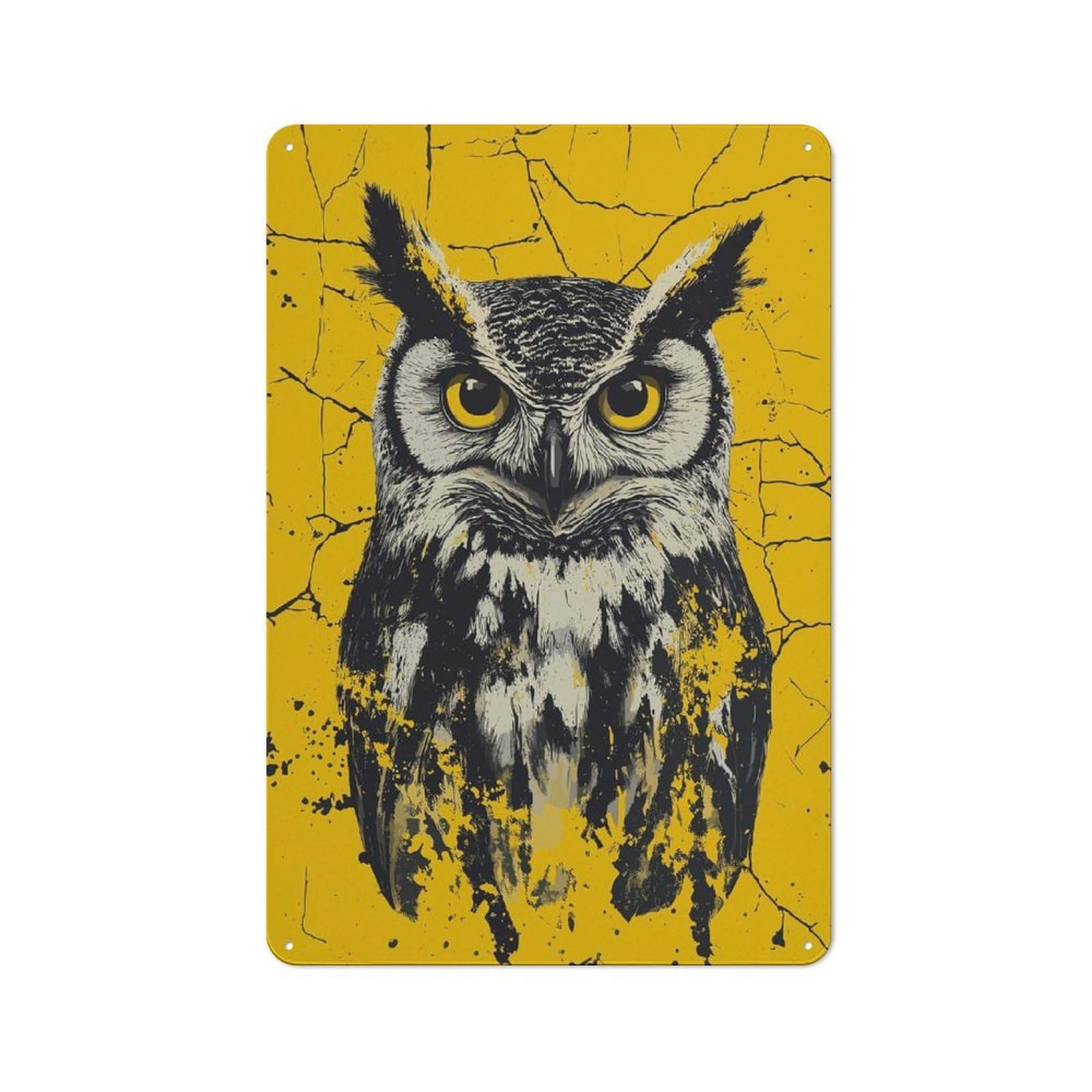 Junmoney Owl Vintage Metal Plaque 30X20cm For Dining Room Or Kitchen, For Dining Room Decor Fans