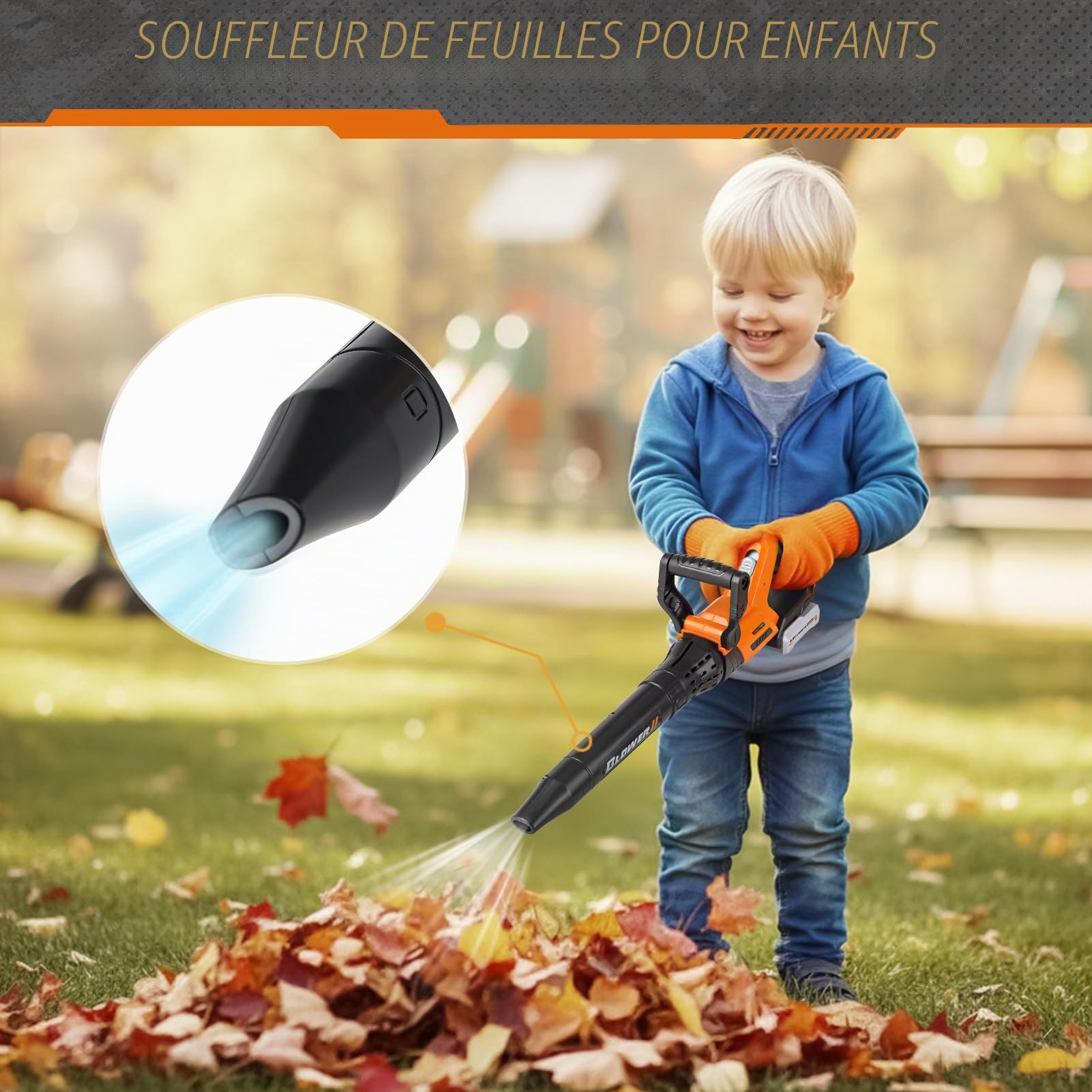 Outils de Jardin pour Enfants 3 en 1 - Débroussailleuse Enfant, Souffleur Enfant & Tronconneuse Enfant, Jouets de Jeu Imaginaires à L'extérieur & à L'intérieur pour Garçons Filles, Jouet Enfant 3 Ans