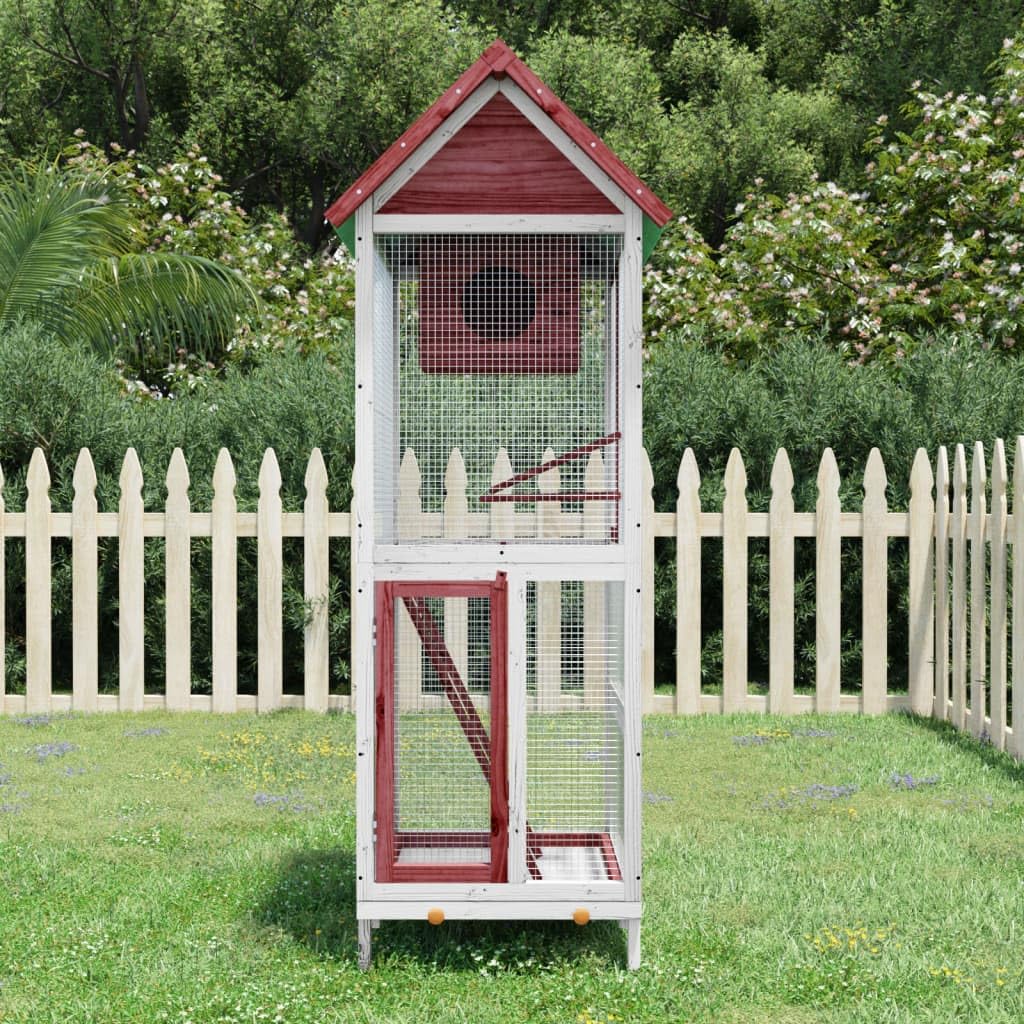 Voliere Mokka 60x58,5x160 cm Massivholz Kiefer,Tier- & Haustierbedarf,Haustierbedarf,Vogelbedarf,Vogelkäfige & -ständer,Braun,13.3 kg-172257