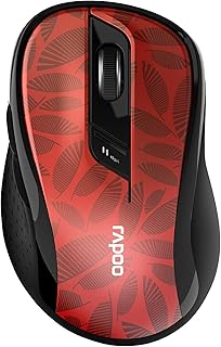 Rapoo - Ratón inalámbrico multimodo, con Bluetooth y conexión de 2,4 GHz, con sensores dpi Ajustables y 12 Meses de duración de la batería, M500, en Rojo Oscuro