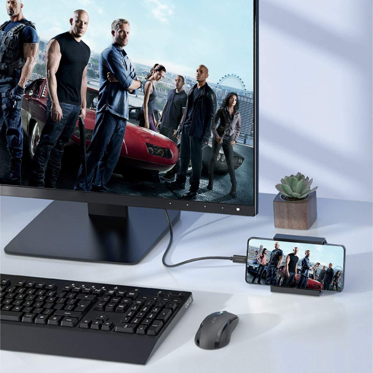 Paugge USB C to HDMI Kablo - 4K60Hz, HDR, HDCP 2.3, Thunderbolt 5/4/3, DEX Mode, 2 Metre (CHD20B-PRO)