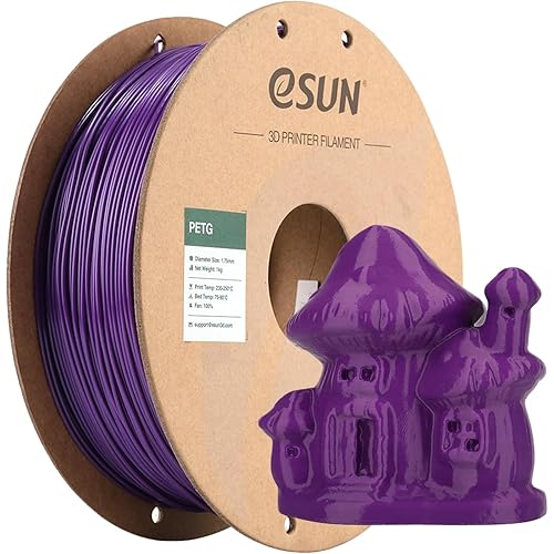 eSUN PETG Filament 1.75mm, 3D Printing Filament 1kg Spool(2.2lbs), 3D Filament 1.75mm Dimensional Accuracy +/- 0.03mm,Fit Most FDM Printers(Solid Purple)