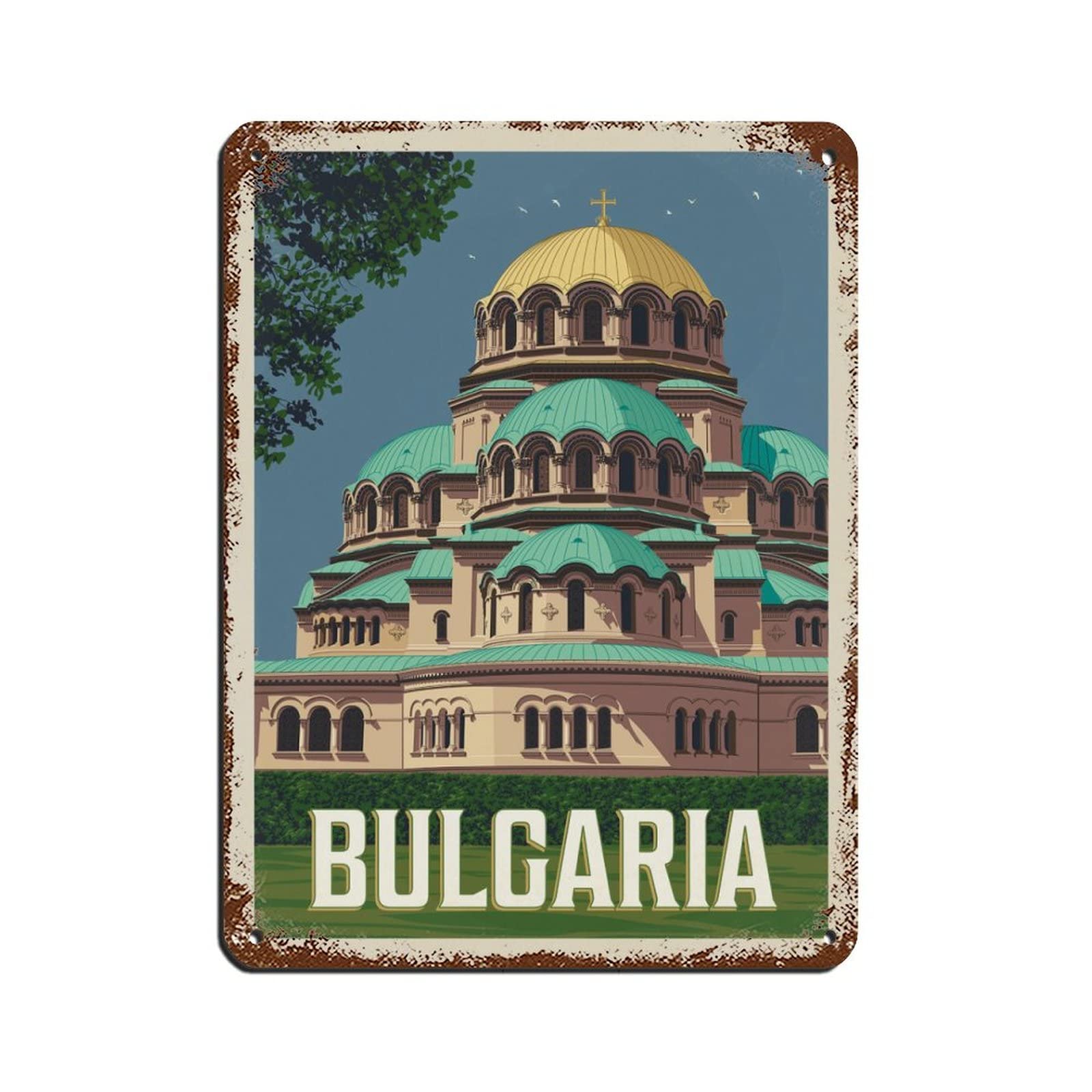 Ekmcl T262 Tin Signs Retro Bulgaria Travel Tin Signs Vintage Funny Home Kitchen Bar Club Cave Wall Art Decor 15 * 30Cm