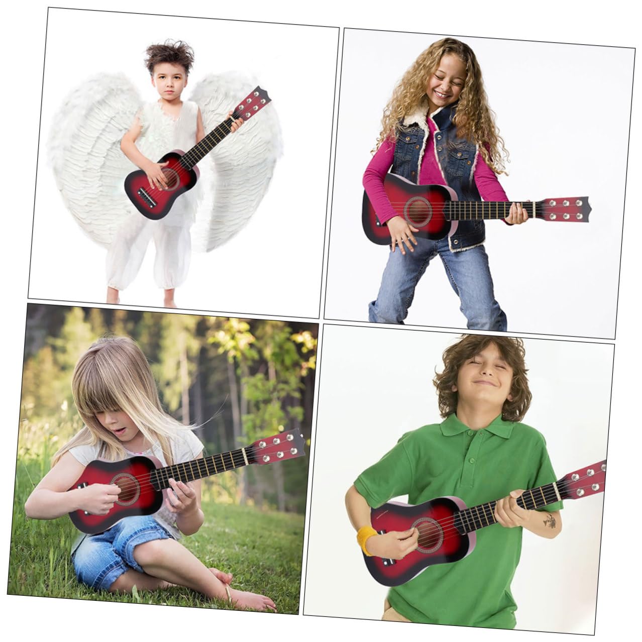 Guitarra Acústica de Juguete para Niños de 21 Pulgadas, 6 Cuerdas, Madera