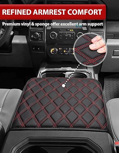 Miniatura 4 de KBH Funda para reposabrazos de consola central automática para Ford F150 2015-2020, F250 F350 F450 F550 2017-2022, Expedition 2018-2024, solo