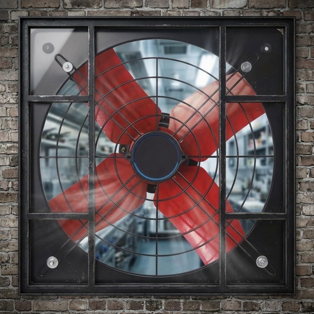 Ventilador extractor de pared de 12 pulgadas, 1380 m³/h, silencioso, para cocina, salida de aire, con conducto de aire giratorio, 45 W para fuerte