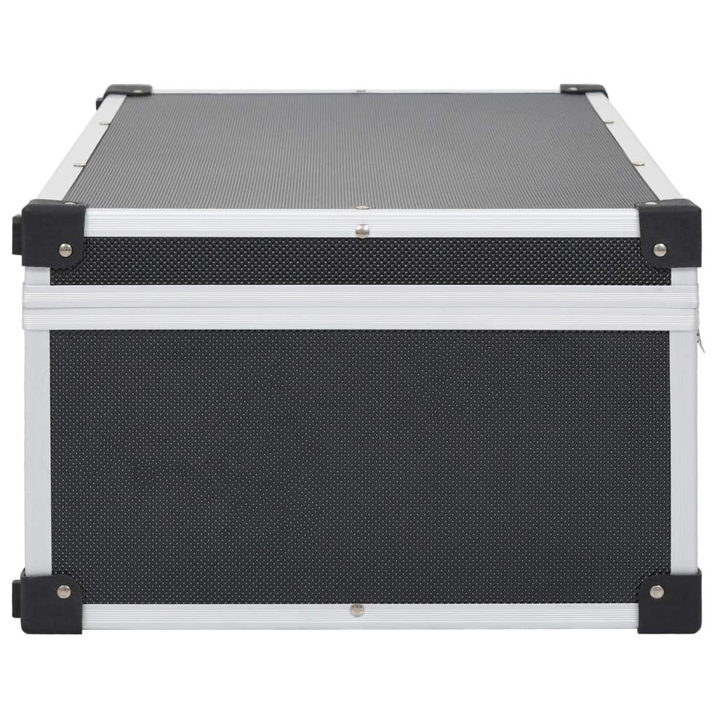 Maletín para 80 CD Aluminio y ABS Negro Organizador Portátil con Cerradura Protección para Discos DVD Colección Oficina Hogar Viaje