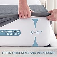 Vista 4 de Protector de colchón impermeable premium tamaño twin, cubierta de cama transpirable de tela de aire 3D refrescante, funda de almohadilla de colchón