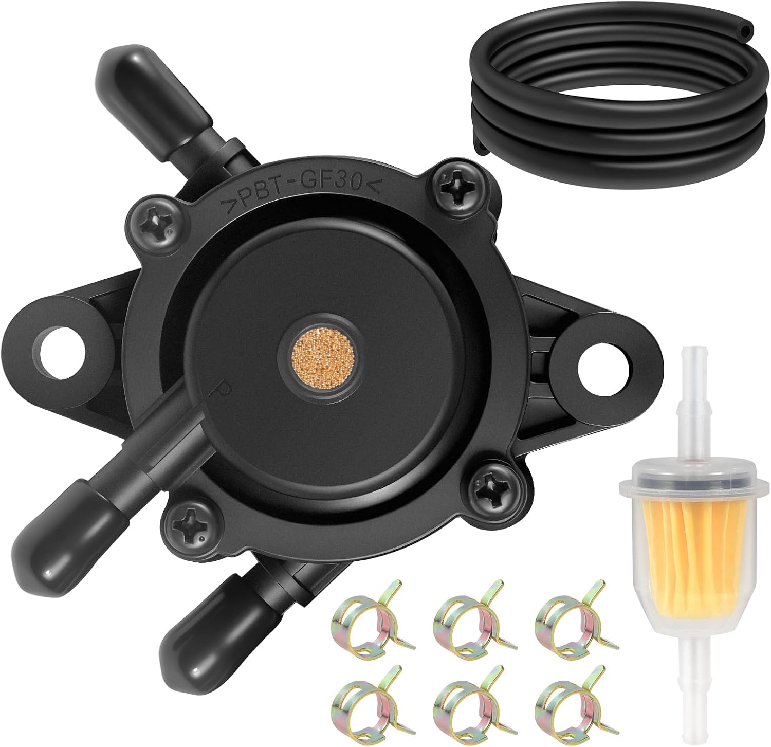 808656 Briggs And Stratton Fuel Pump 808492 Lawn Mower Fuel Pump for Kohler 17HP-25HP Honda Kawasaki Yamaha Golf Cart Cub Cadet John Deere Fuel Pumps with Filter and Oil Hose
